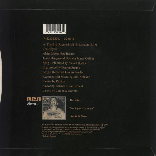 Morrissey The Boy Racer 7" vinyl single (7 inch record / 45) UK MOR07TH56680