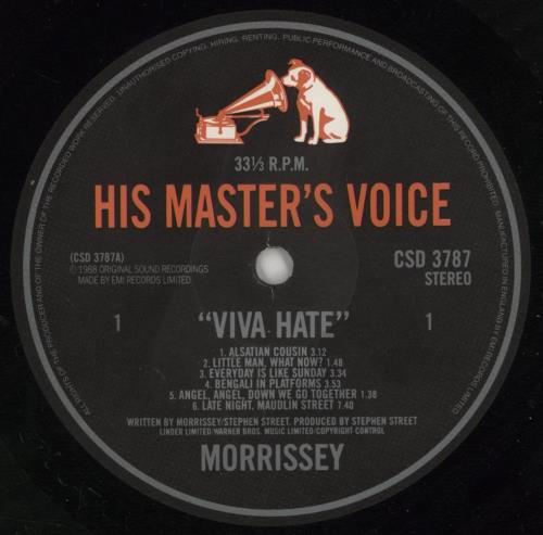 Morrissey Viva Hate - VG vinyl LP album (LP record) UK MORLPVI777719