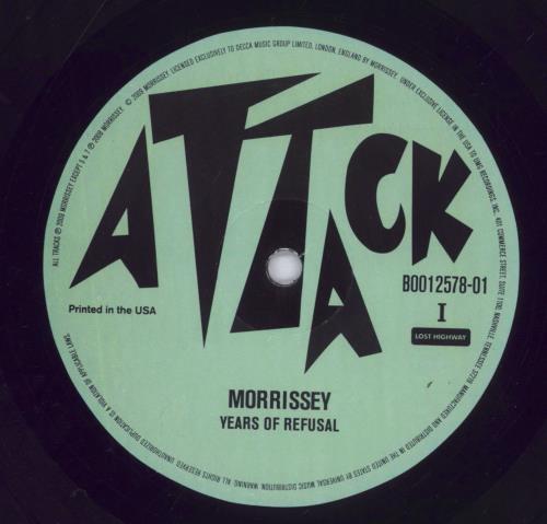 Morrissey Years Of Refusal vinyl LP album (LP record) US MORLPYE831789
