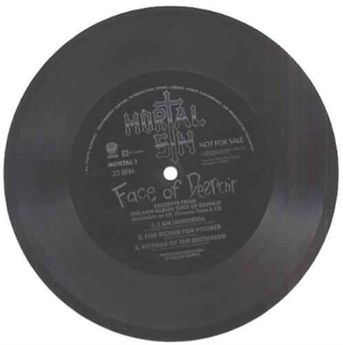 Mortal Sin Face Of Despair - Excerpts 7" vinyl single (7 inch record / 45) UK MDF07FA331272