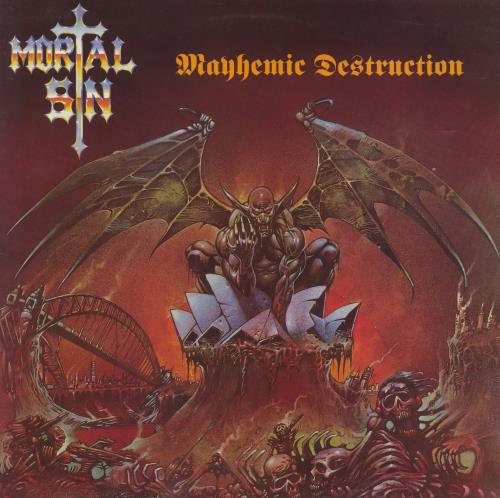 Mortal Sin Mayhemic Destruction vinyl LP album (LP record) UK MDFLPMA830595
