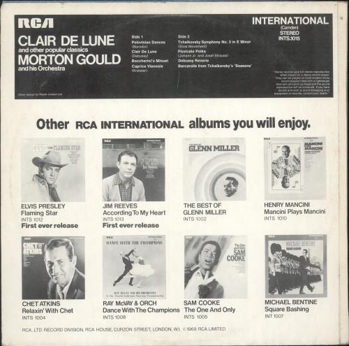 Morton Gould Claire De Lune And Other Popular Classics vinyl LP album (LP record) UK GUDLPCL699692