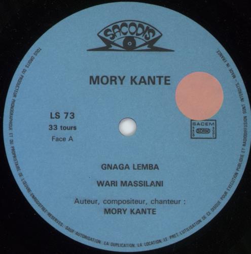 Mory Kante A Paris vinyl LP album (LP record) French YKALPAP881287