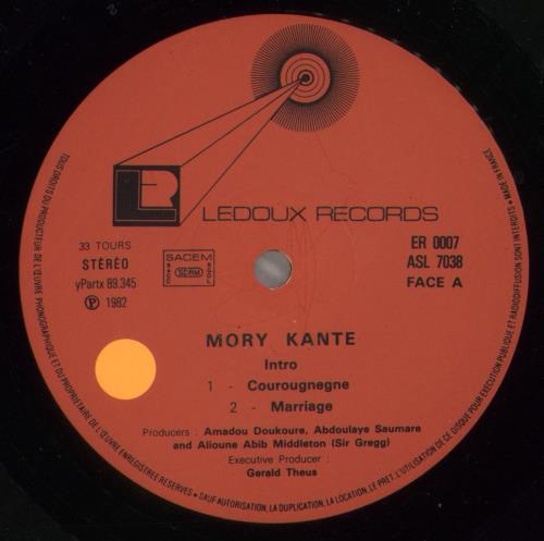 Mory Kante Mory Kante vinyl LP album (LP record) French YKALPMO882591