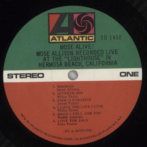 Mose Allison Mose Alive! vinyl LP album (LP record) US AM3LPMO871351