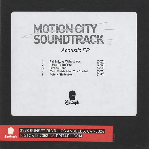 Motion City Soundtrack Acoustic EP CD-R acetate US MQ7CRAC466775