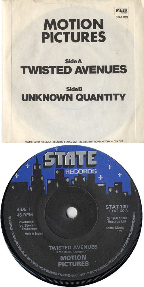 Motion Pictures (80s) Twisted Avenues UK 7" vinyl single (7 inch record