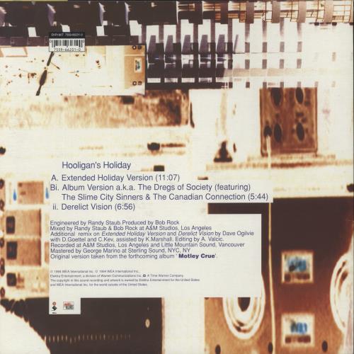 Motley Crue Hooligan's Holiday 12" vinyl single (12 inch record / Maxi-single) UK CRU12HO879524