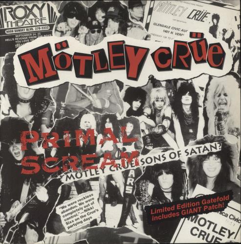 Motley Crue Primal Scream + Patch - EX 12" vinyl single (12 inch record / Maxi-single) UK CRU12PR12302
