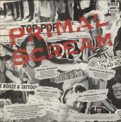 Motley Crue Primal Scream + Patch - EX 12" vinyl single (12 inch record / Maxi-single) UK CRU12PR12302