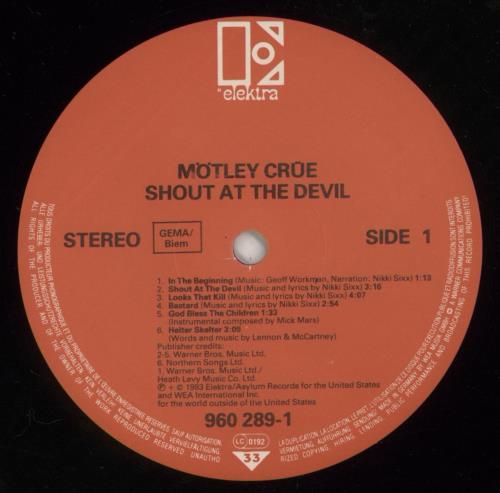 Motley Crue Shout At The Devil - 1st - EX vinyl LP album (LP record) German CRULPSH675174