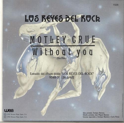 Motley Crue Without You 7" vinyl single (7 inch record / 45) Spanish CRU07WI697553