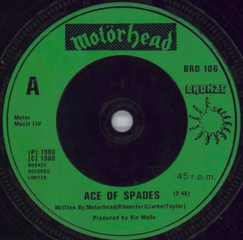 Motorhead Ace Of Spades - green label 7" vinyl single (7 inch record / 45) UK MOT07AC791136