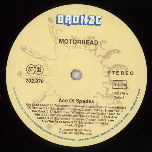 Motorhead Ace Of Spades vinyl LP album (LP record) German MOTLPAC603263
