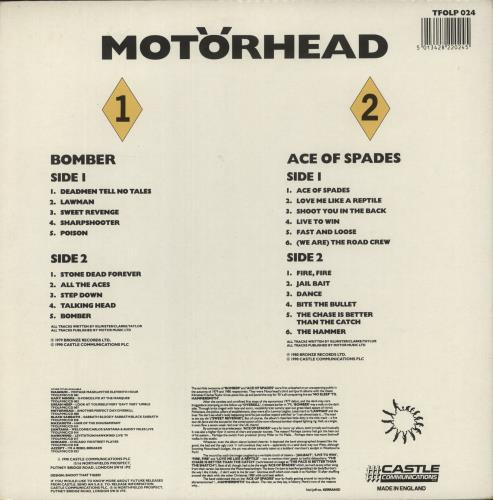 Motorhead Bomber / Ace Of Spades 2-LP vinyl record set (Double LP Album) UK MOT2LBO879419