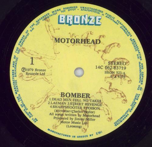 Motorhead Bomber - VG vinyl LP album (LP record) Greek MOTLPBO825748