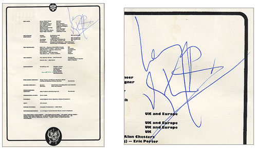 Motorhead Iron Fist - Autographed tour programme UK MOTTRIR412382
