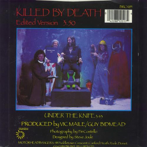 Motorhead Killed By Death - Silver injection labels 7" vinyl single (7 inch record / 45) UK MOT07KI827134