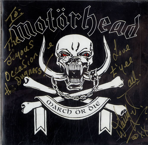 Motorhead March Or Die - Autographed CD album (CDLP) UK MOTCDMA597595