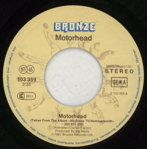 Motorhead Motorhead 7" vinyl single (7 inch record / 45) German MOT07MO284213