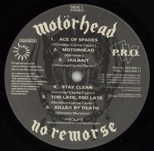 Motorhead No Remorse - VG 2-LP vinyl record set (Double LP Album) UK MOT2LNO872301
