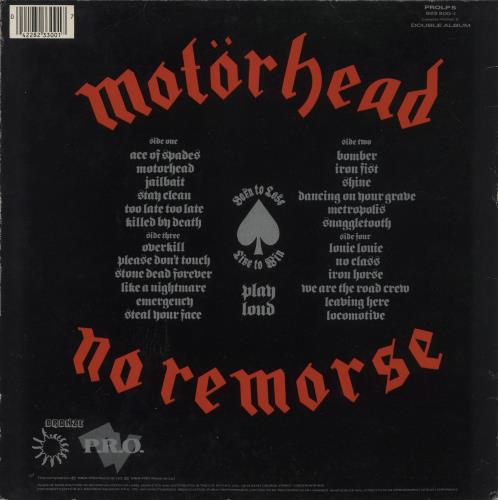Motorhead No Remorse - VG 2-LP vinyl record set (Double LP Album) UK MOT2LNO872301