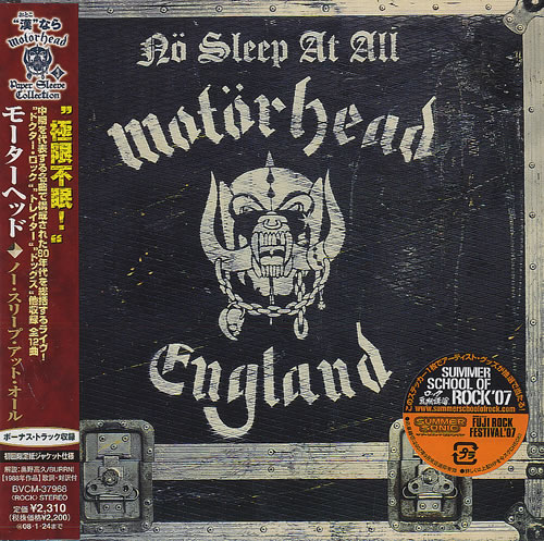 Motorhead No Sleep At All CD album (CDLP) Japanese MOTCDNO435484