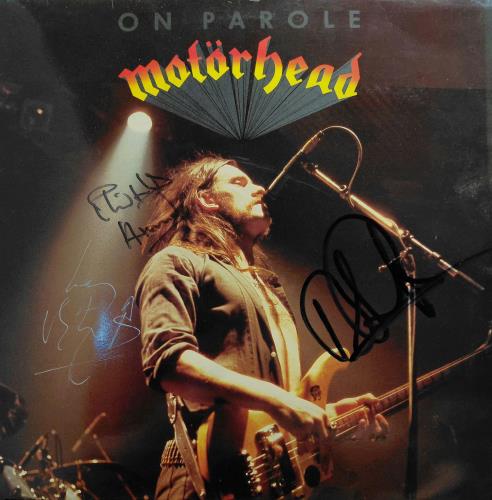 Motorhead On Parole - Autographed vinyl LP album (LP record) UK MOTLPON861851