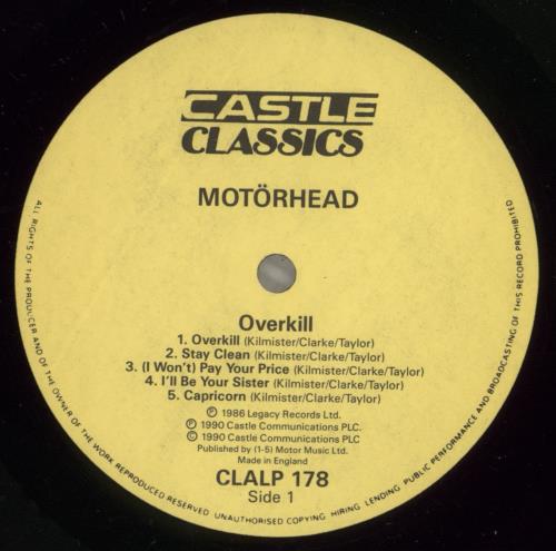 Motorhead Overkill vinyl LP album (LP record) UK MOTLPOV391502