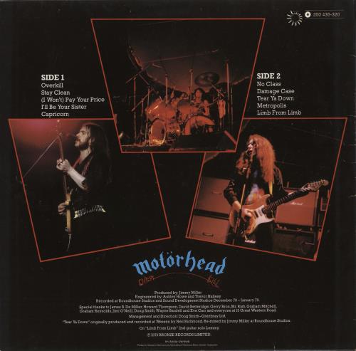 Motorhead Overkill vinyl LP album (LP record) German MOTLPOV773136