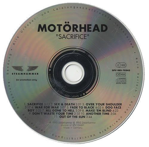Motorhead Sacrifice CD album (CDLP) German MOTCDSA465180