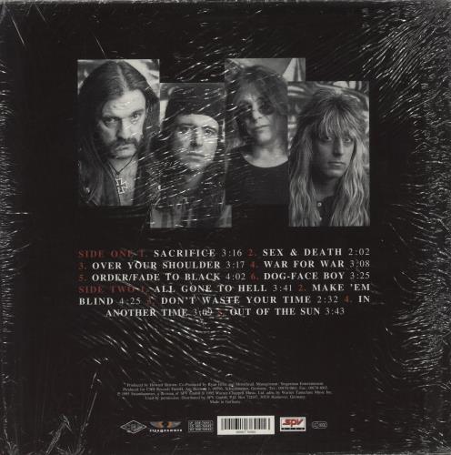 Motorhead Sacrifice vinyl LP album (LP record) German MOTLPSA687083