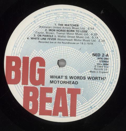 Motorhead What's Words Worth? - VG vinyl LP album (LP record) UK MOTLPWH804978