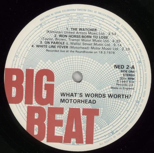 Motorhead What's Words Worth? vinyl LP album (LP record) UK MOTLPWH525586