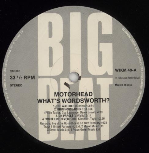 Motorhead What's Words Worth? vinyl LP album (LP record) German MOTLPWH867583