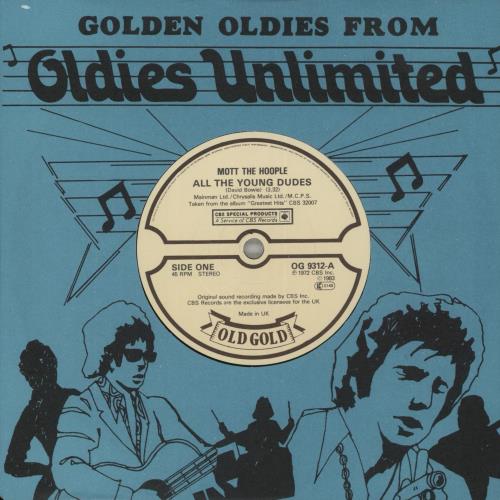 Mott The Hoople All The Young Dudes 7" vinyl single (7 inch record / 45) UK MHO07AL692162