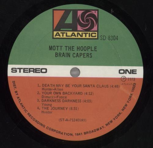 Mott The Hoople Brain Capers vinyl LP album (LP record) US MHOLPBR858842