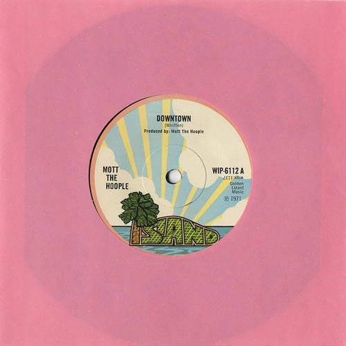 Mott The Hoople Downtown - solid 7" vinyl single (7 inch record / 45) UK MHO07DO450693