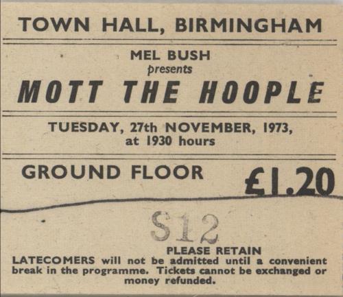 Mott The Hoople In Concert tour programme UK MHOTRIN875506