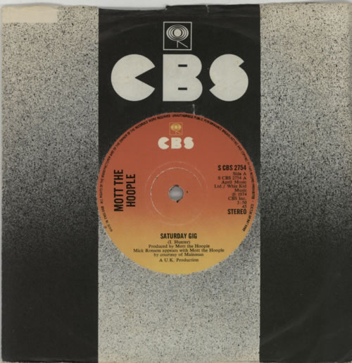 Mott The Hoople Saturday Gig 7" vinyl single (7 inch record / 45) UK MHO07SA272783