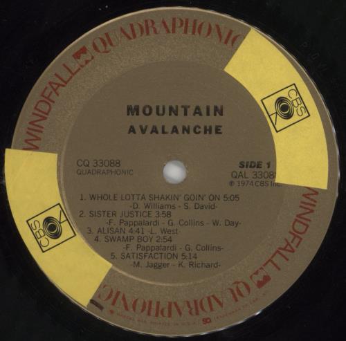 Mountain Avalanche - Quadraphonic - VG vinyl LP album (LP record) US MOULPAV859304