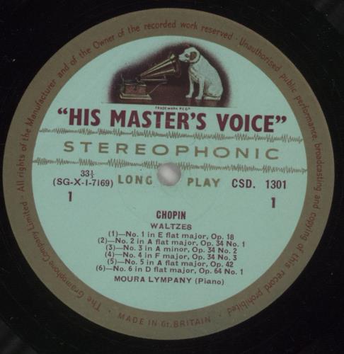 Moura Lympany Chopin Waltzes vinyl LP album (LP record) UK N91LPCH875747