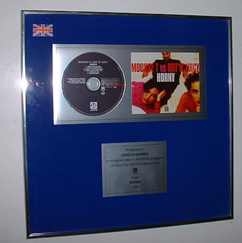 Mousse T Horny award disc UK MBNAWHO302552