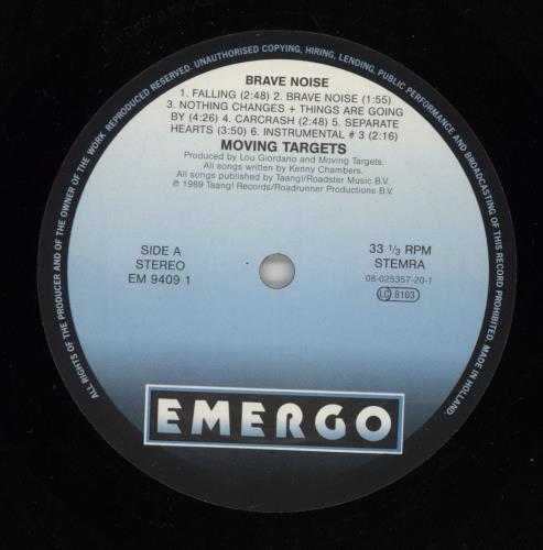Moving Targets Brave Noise vinyl LP album (LP record) Dutch NPVLPBR585516