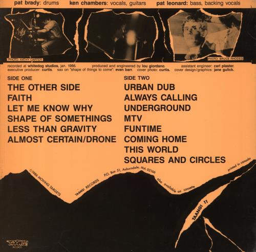 Moving Targets Burning In Water vinyl LP album (LP record) US NPVLPBU860502