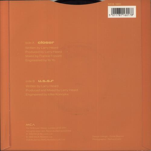 Mr Fingers Closer 7" vinyl single (7 inch record / 45) UK MRF07CL861296