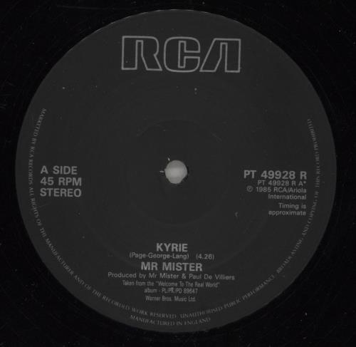 Mr Mister Kyrie 12" vinyl single (12 inch record / Maxi-single) UK MRM12KY116528