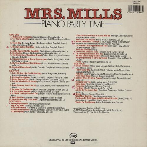 Mrs. Mills Piano Party Time 2-LP vinyl record set (Double LP Album) UK MMQ2LPI753972