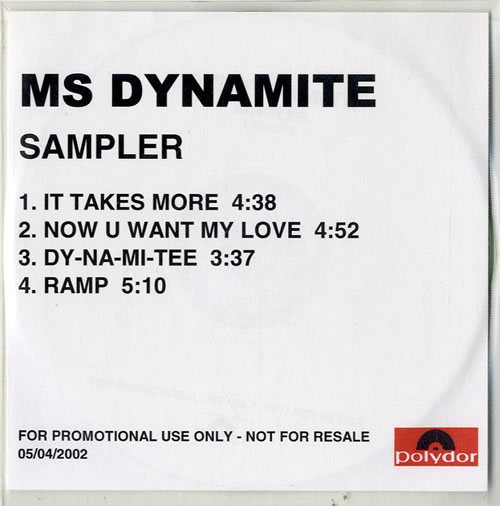 Ms. Dynamite A Little Deeper - Sampler CD-R acetate UK MS.CRAL605337