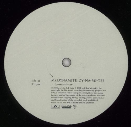 Ms. Dynamite Dy-Na-Mi-Tee 12" vinyl single (12 inch record / Maxi-single) UK MS.12DY554981